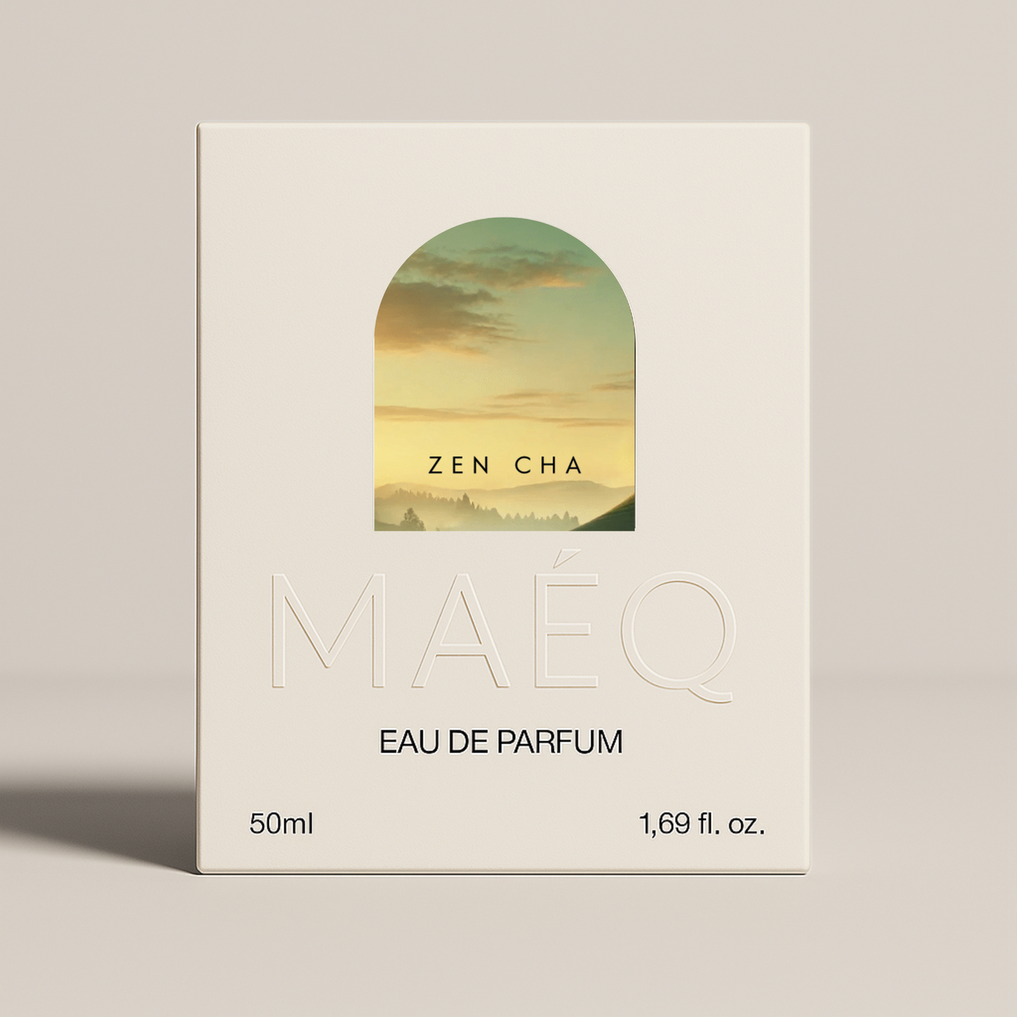 minimal white box packaging of zen cha