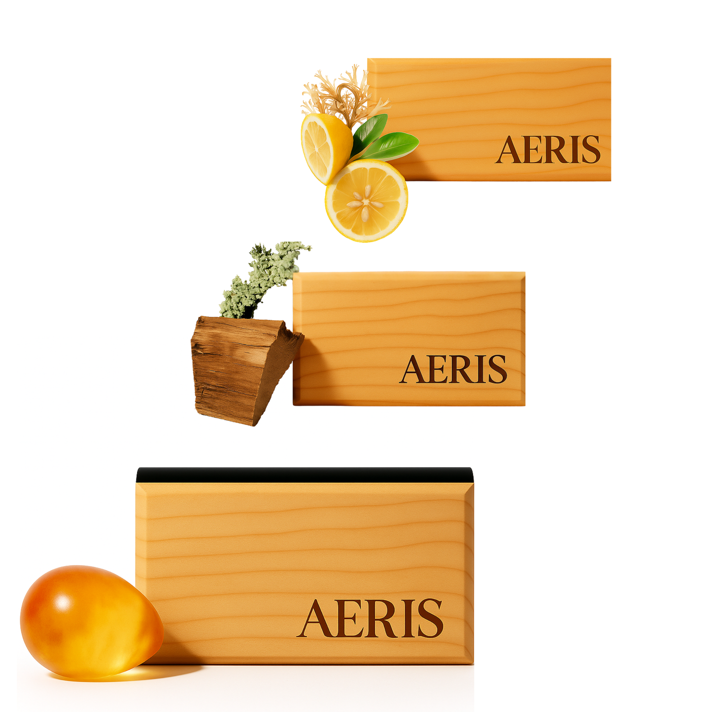 AERIS Car Freshener Trio Pack – Clip + 3 Scented Wood Chip Refills
