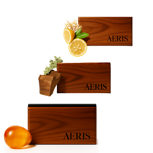 AERIS Car Freshener Trio Pack – Clip + 3 Scented Wood Chip Refills