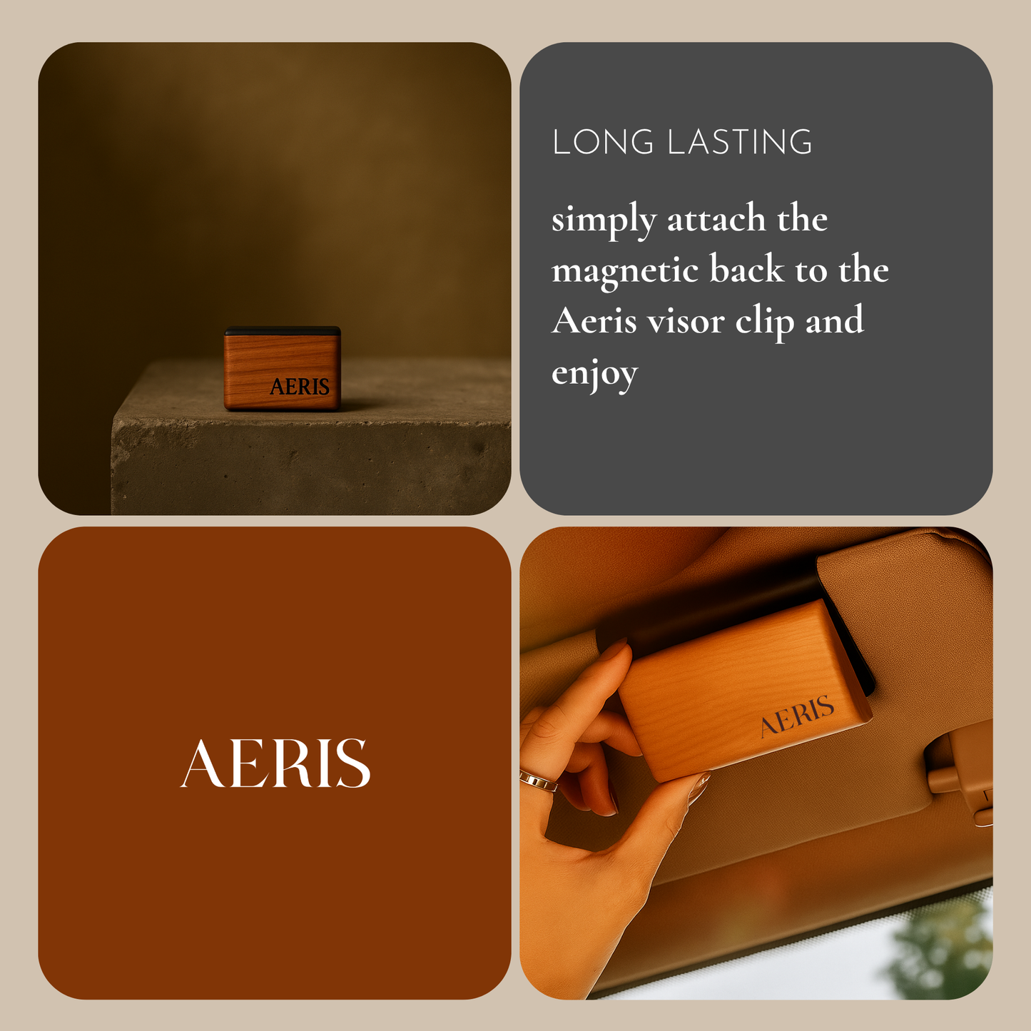 AERIS Wood Car Air Freshener – Scented Wood Chip Refill (Refill Only)