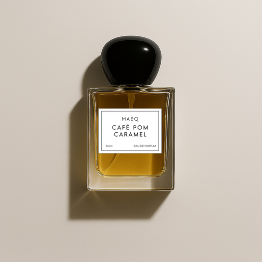 transparent minimal perfume bottle cafe pom caramel